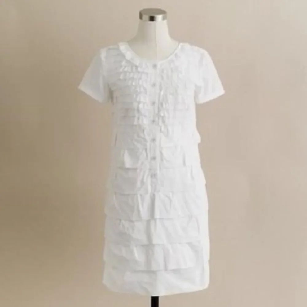 J Crew Carly Ruffle Cotton Dress
